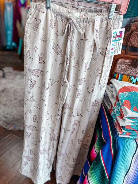Western Linen Drawstring Pants