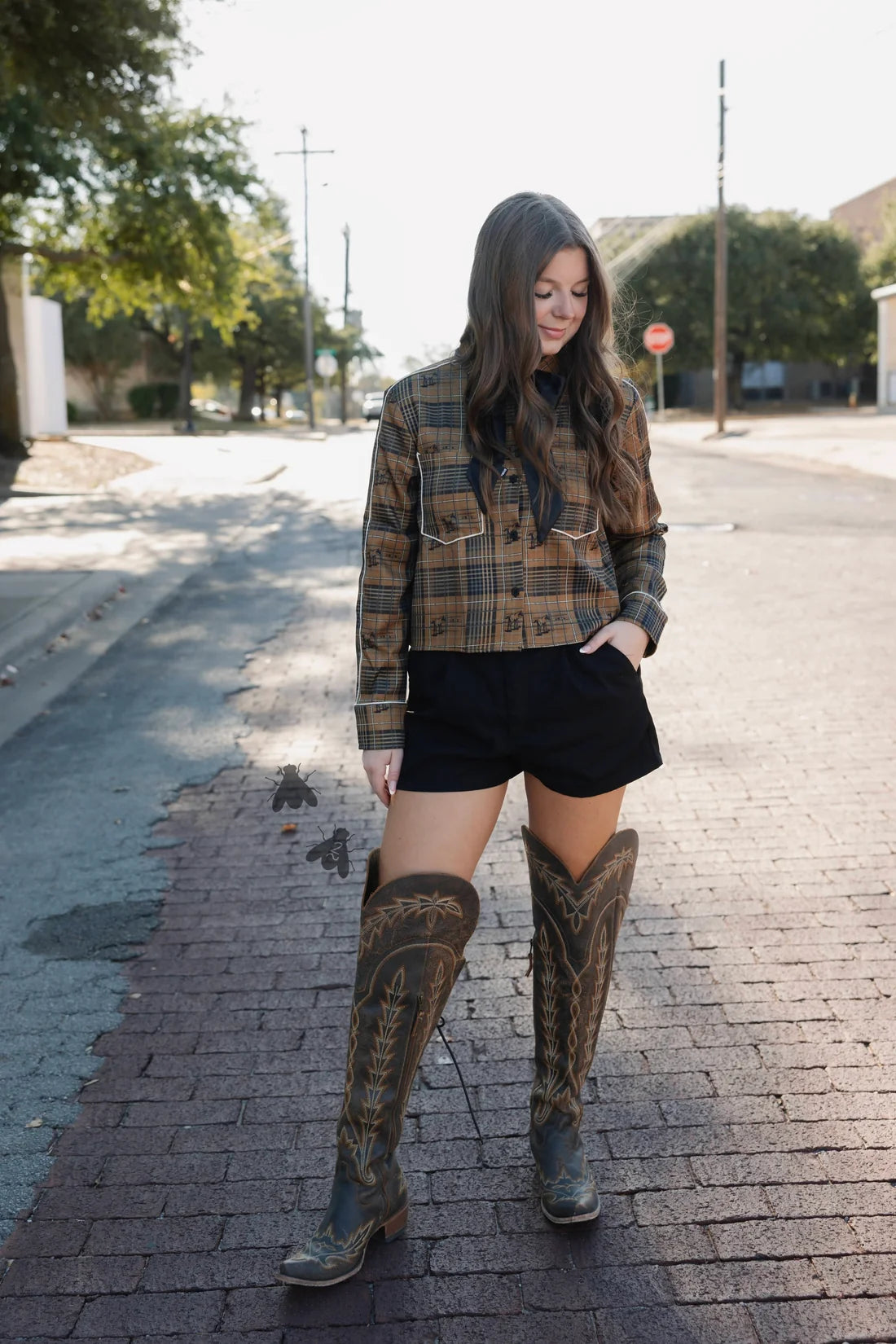 Plaid Round Up Top