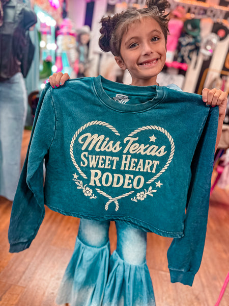 Miss Texas Sweet Heart Rodeo Crop Sweatshirt