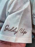 Giddy Up Embroidered Cowgirl Tee