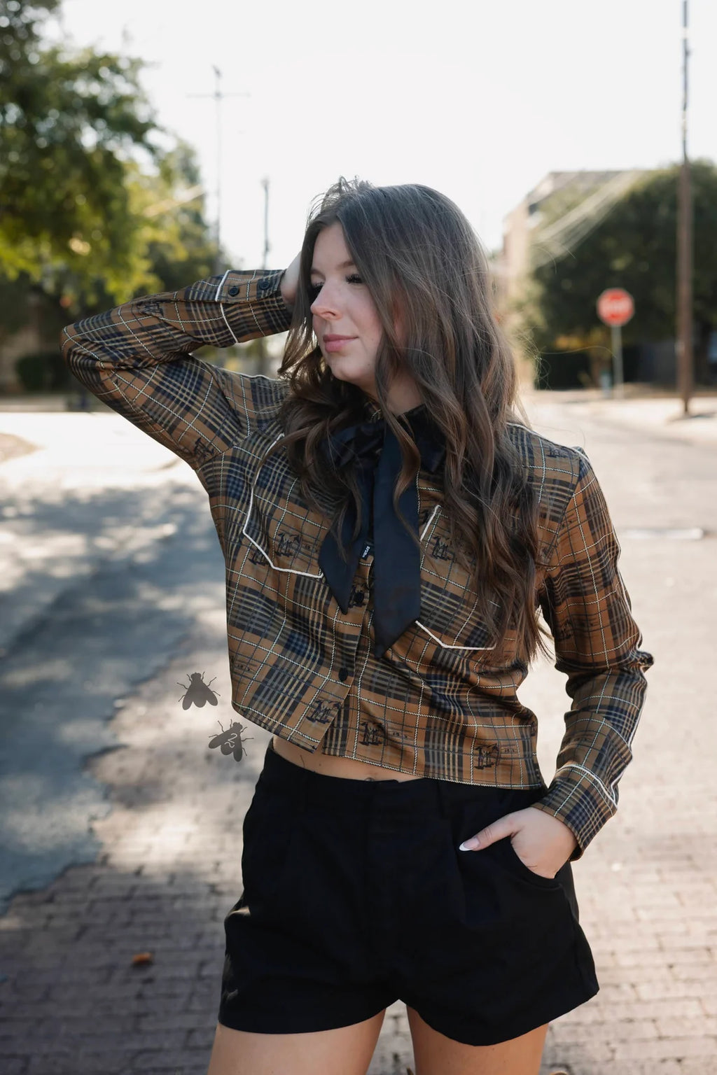 Plaid Round Up Top