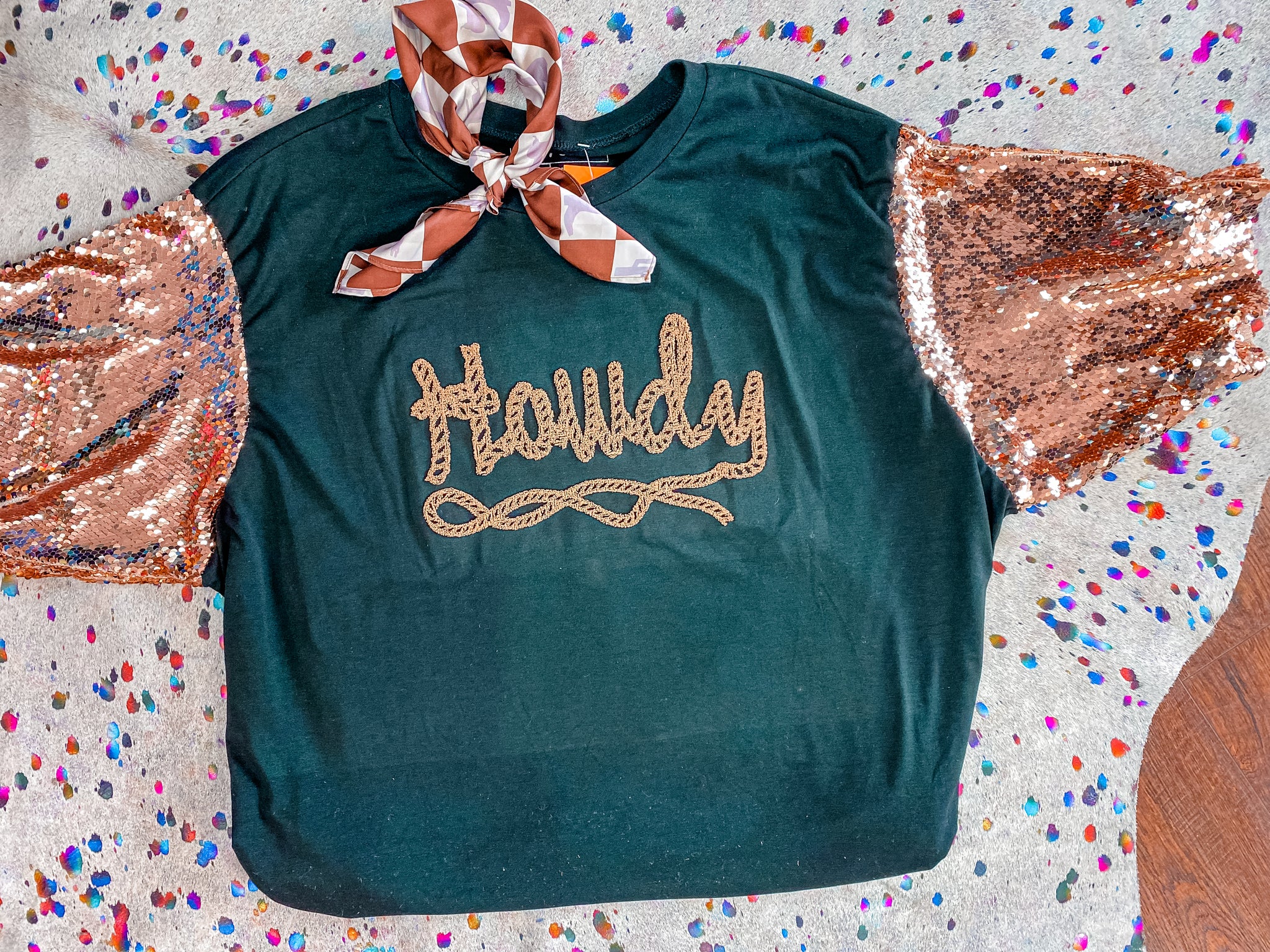 Howdy Sequin Sleeve Tee Dress