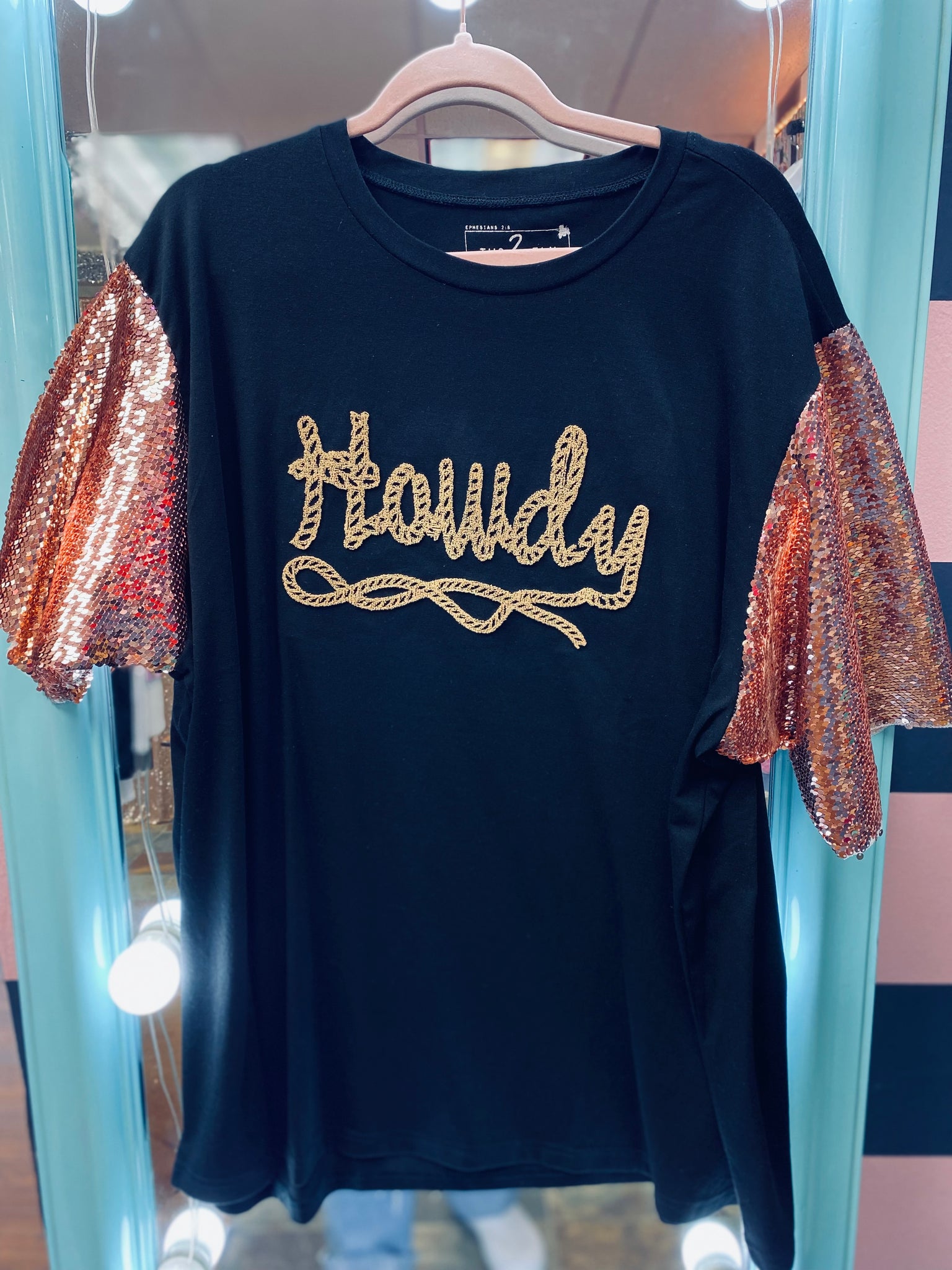 Howdy Sequin Sleeve Tee Dress