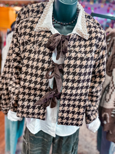 Houndstooth Honey Top