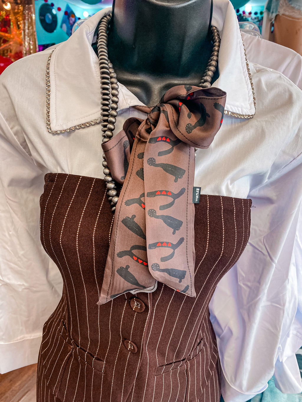 Rhinestone Collar Button Up