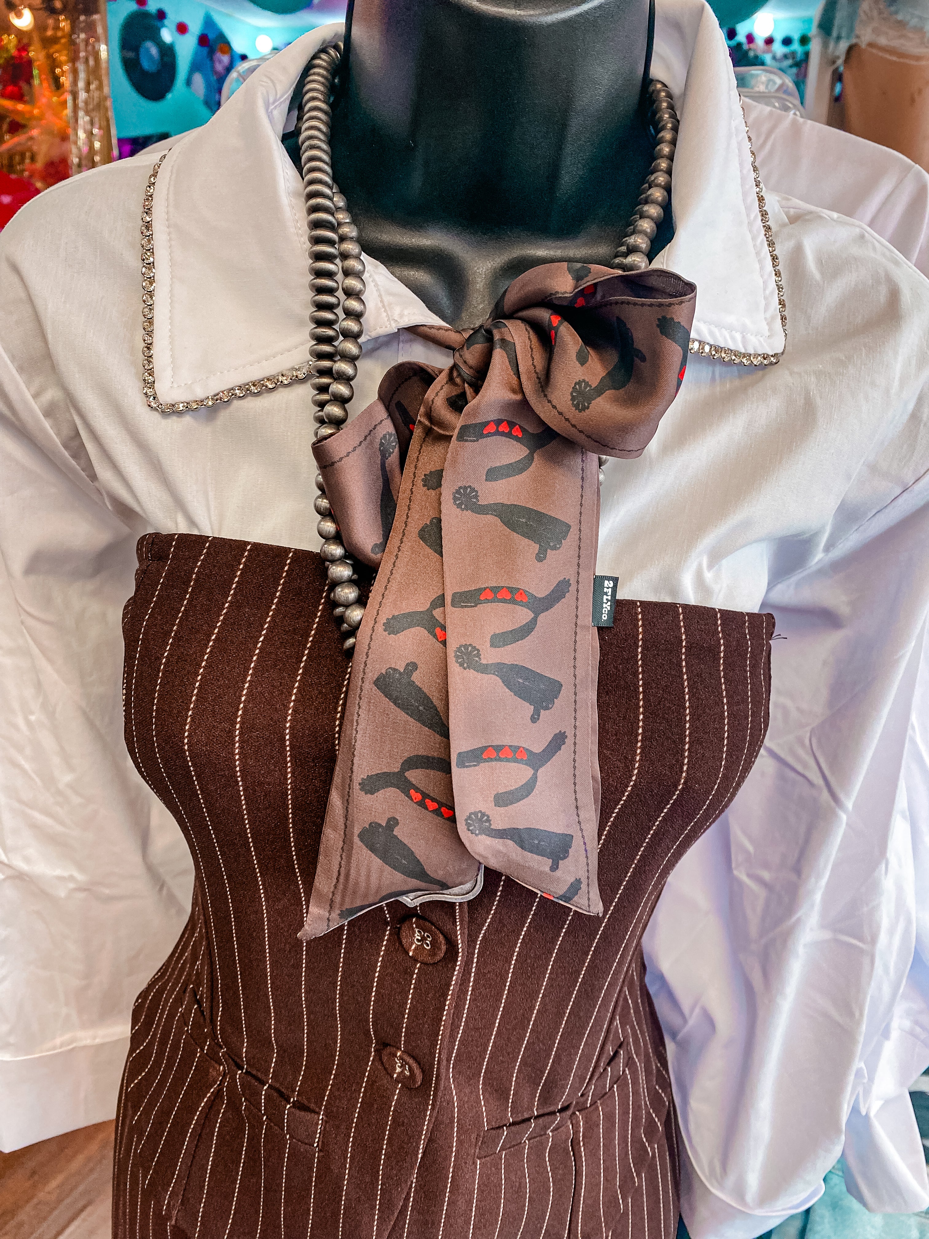 Rhinestone Collar Button Up