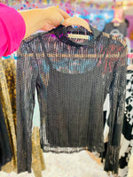Black Betty Lace Mesh Top