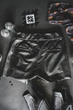 Jet Black Faux Leather Shorts