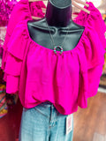 Penelope Pink Ruffle Top