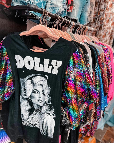 Sequin Sleeve Band Tees