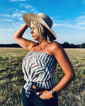 Western Pearl Snap Tube Top