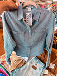 Chrissy Crop Denim Button Up