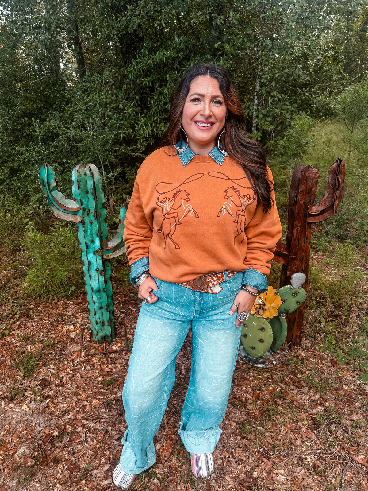 Rope and Ride Embroidered Western Sweatshirt